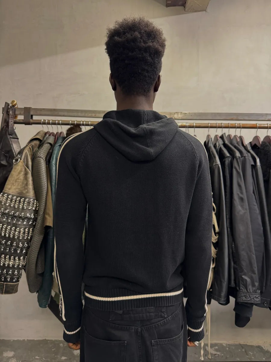 1990s Marithé + François Girbaud Signature Black & White Zip-up Hoodie QurtRmK 2