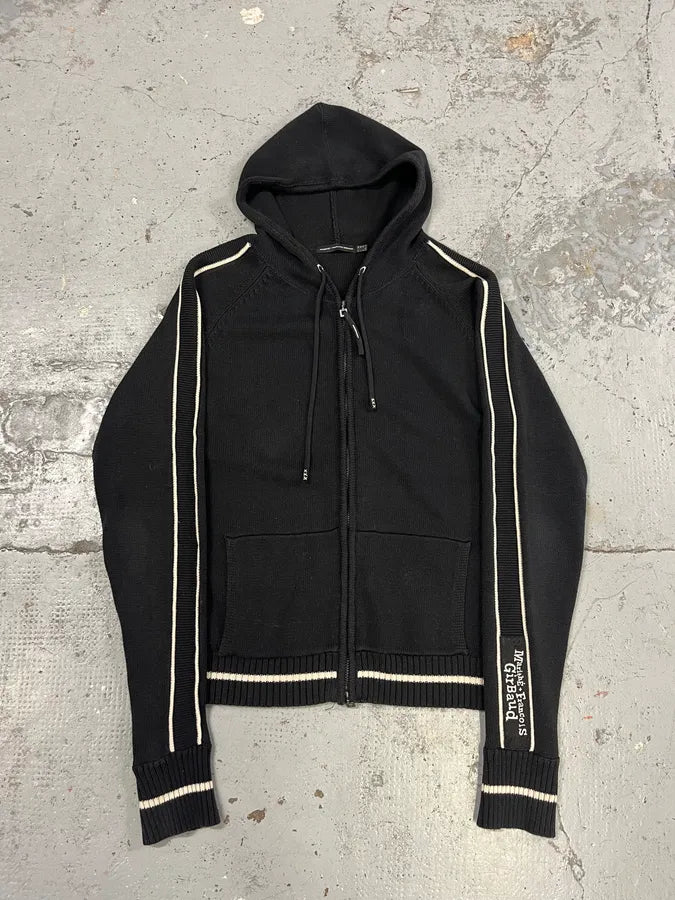 1990s Marithé + François Girbaud Signature Black & White Zip-up Hoodie QurtRmK 3