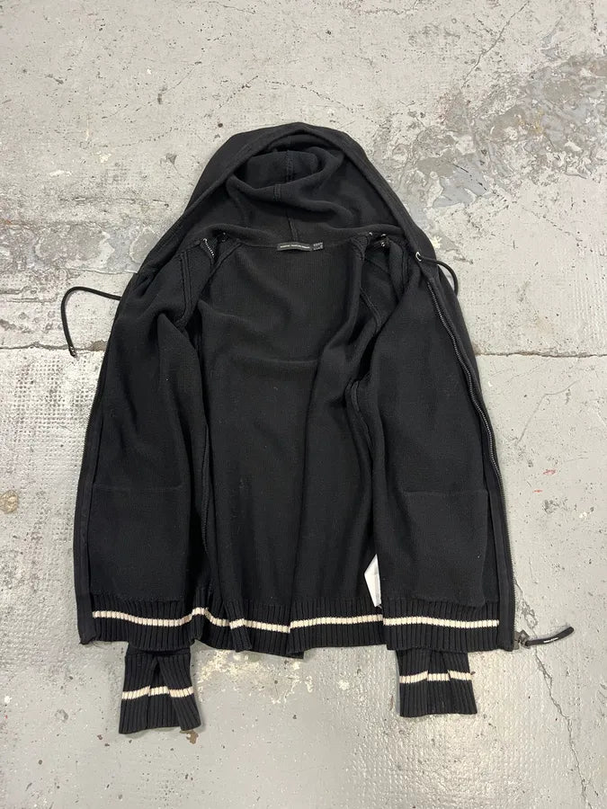 1990s Marithé + François Girbaud Signature Black & White Zip-up Hoodie QurtRmK 6