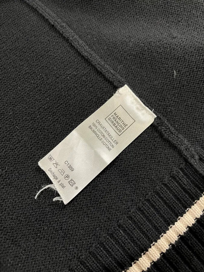 1990s Marithé + François Girbaud Signature Black & White Zip-up Hoodie QurtRmK 8