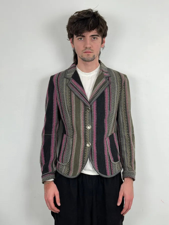 1990s Marithé + François Girbaud Striped Blazer Jacket WmBApmr 1