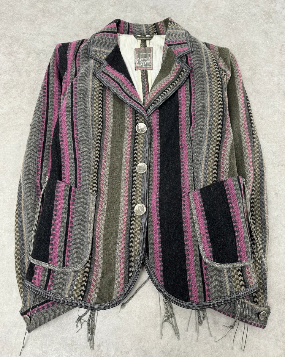 1990s Marithé + François Girbaud Striped Blazer Jacket WmBApmr 3