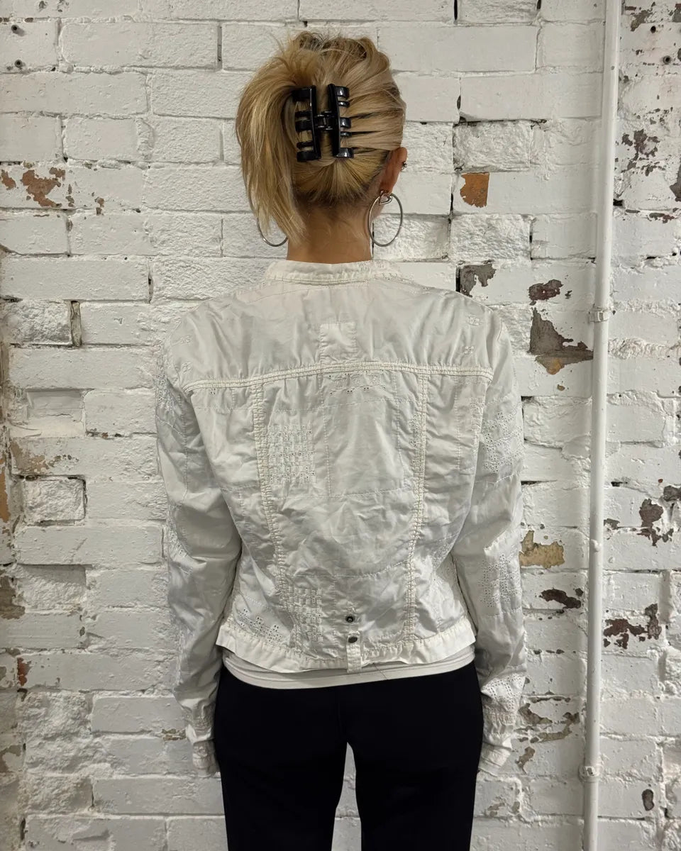1990s Marithé + François Girbaud White Eyelet Embroidered Shirt gfCFVEE 2