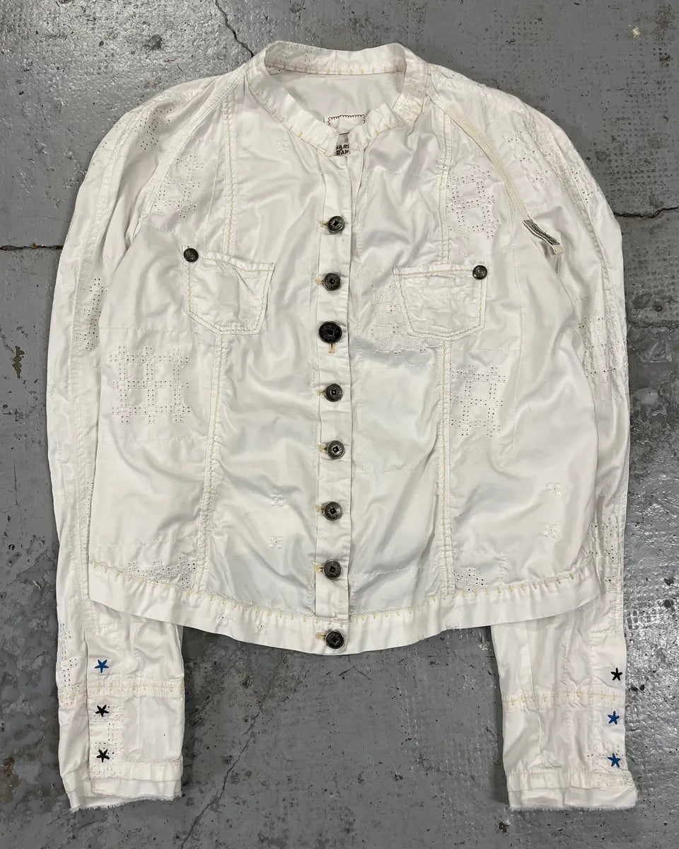 1990s Marithé + François Girbaud White Eyelet Embroidered Shirt gfCFVEE 3
