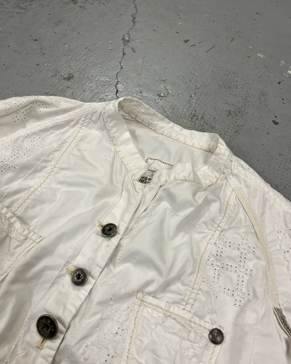 1990s Marithé + François Girbaud White Eyelet Embroidered Shirt gfCFVEE 4