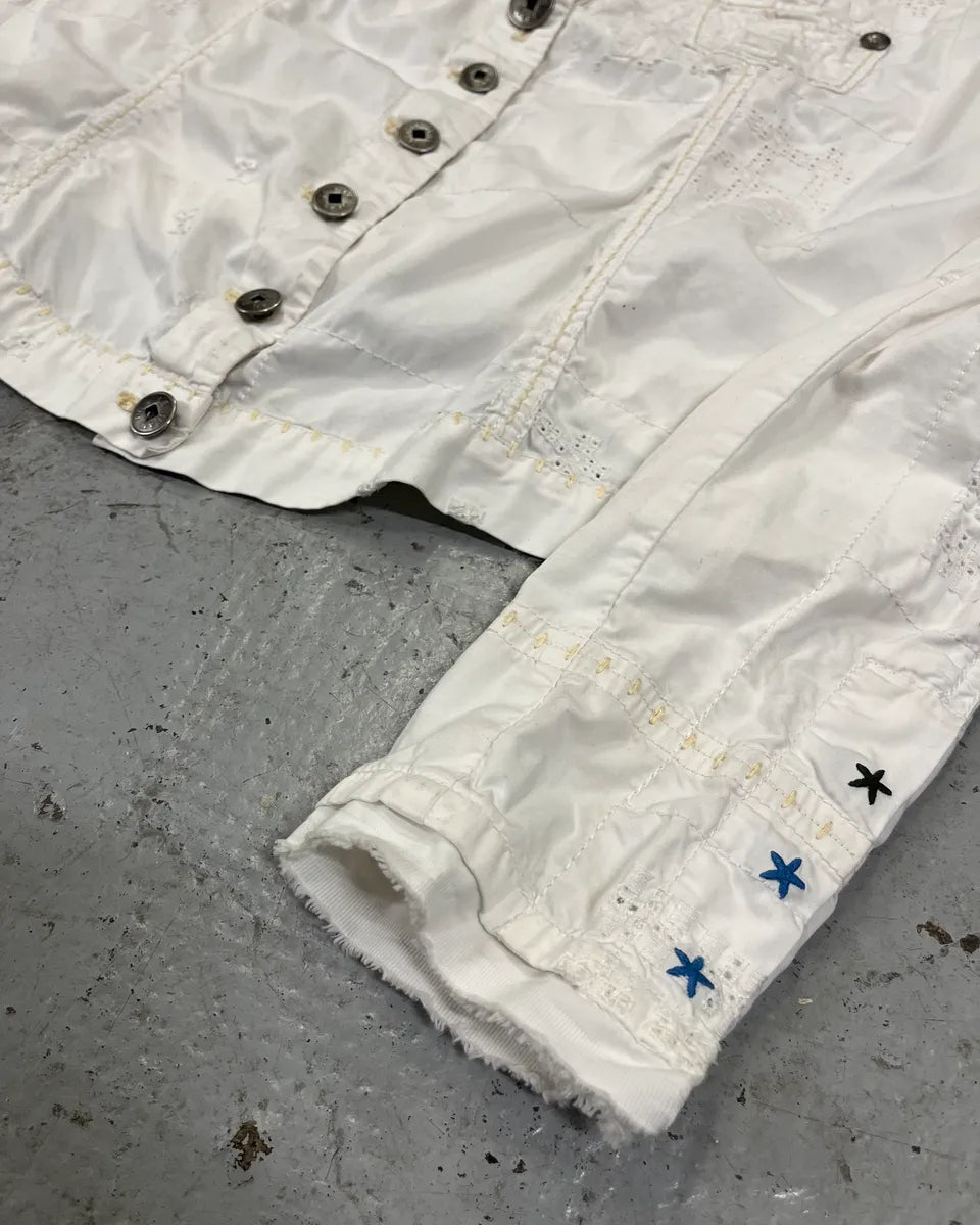 1990s Marithé + François Girbaud White Eyelet Embroidered Shirt gfCFVEE 5