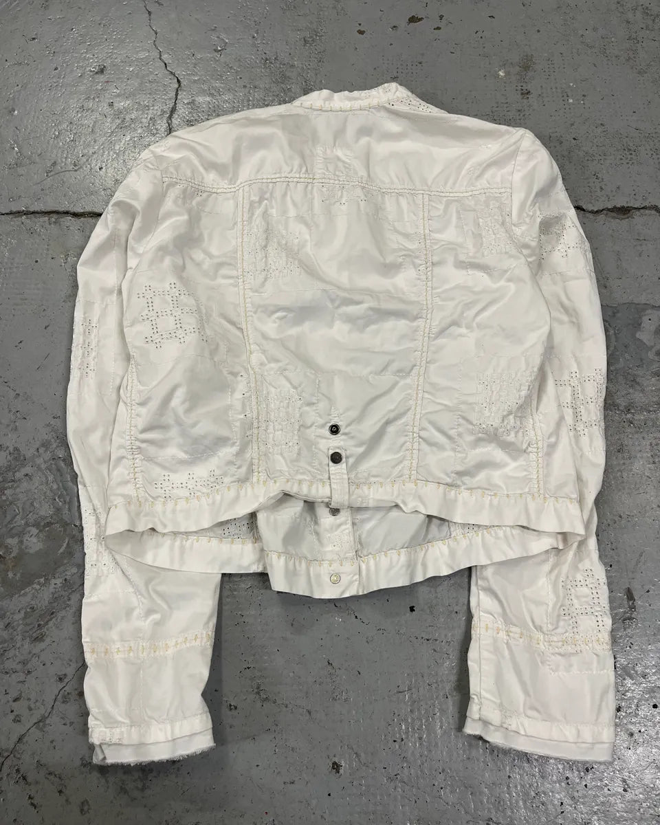 1990s Marithé + François Girbaud White Eyelet Embroidered Shirt gfCFVEE 6