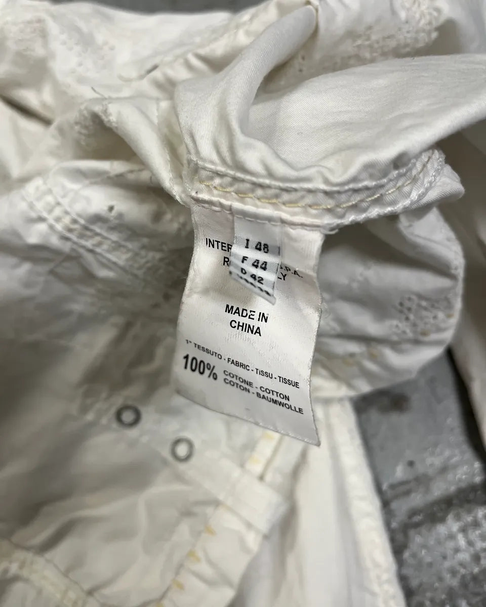 1990s Marithé + François Girbaud White Eyelet Embroidered Shirt gfCFVEE 9