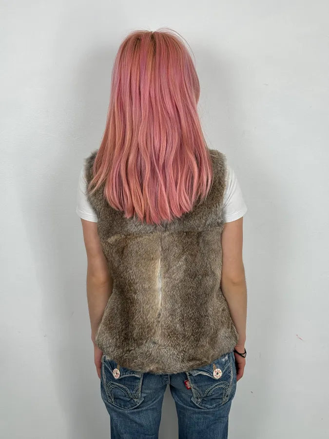 1990s Closed Brown Cozy Fur Vest  dqrEGbk 2