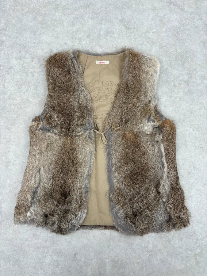 1990s Closed Brown Cozy Fur Vest  dqrEGbk 0