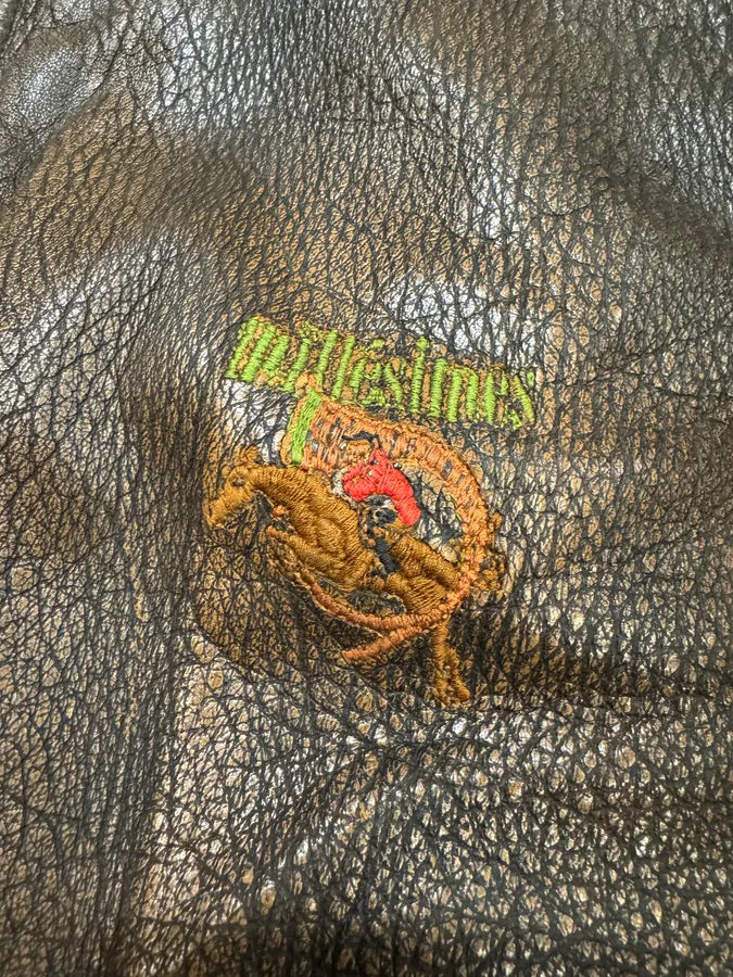 1990s Marithé + François Girbaud x Les Millésimes Brown Grained Leather Bomber Jacket (L) 7