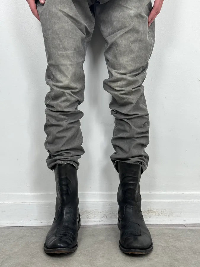 2000s Marithé & François Girbaud Black Faded Leather Chelsea Boots xRZwkAJ 1