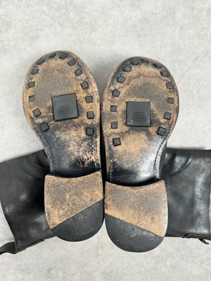 2000s Marithé & François Girbaud Black Faded Leather Chelsea Boots xRZwkAJ 10