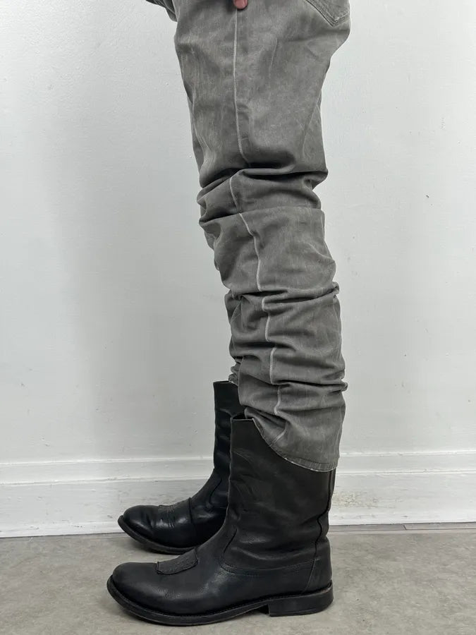 2000s Marithé & François Girbaud Black Faded Leather Chelsea Boots xRZwkAJ 2