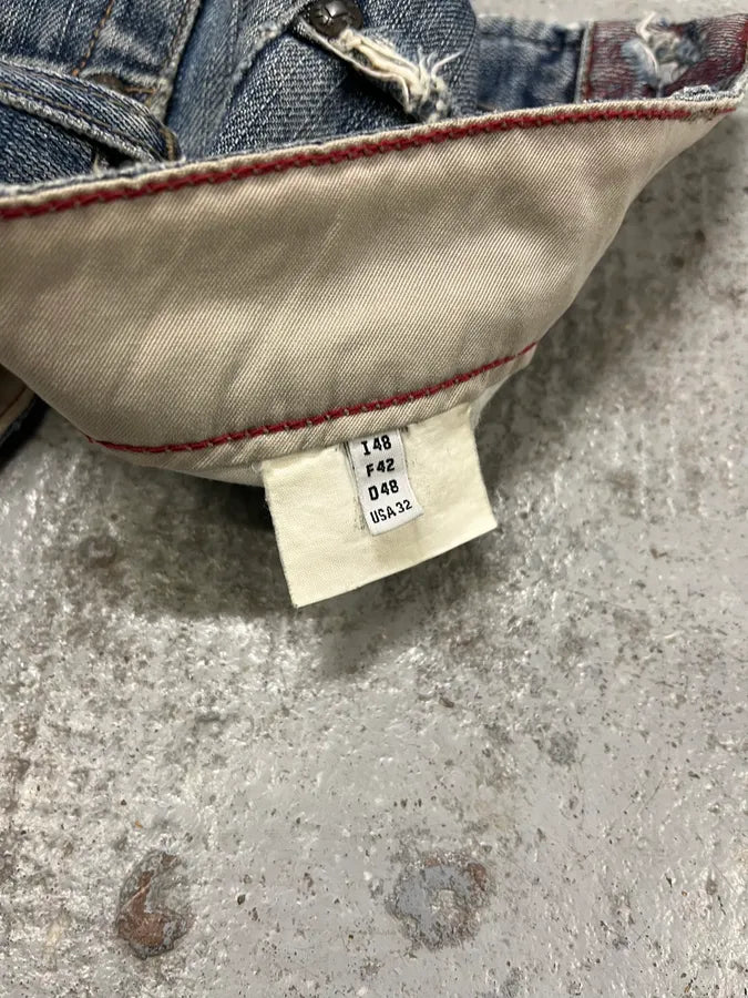 1990s Marithé et François Girbaud Blue Denim Distressed Jeans TkKBygt 10