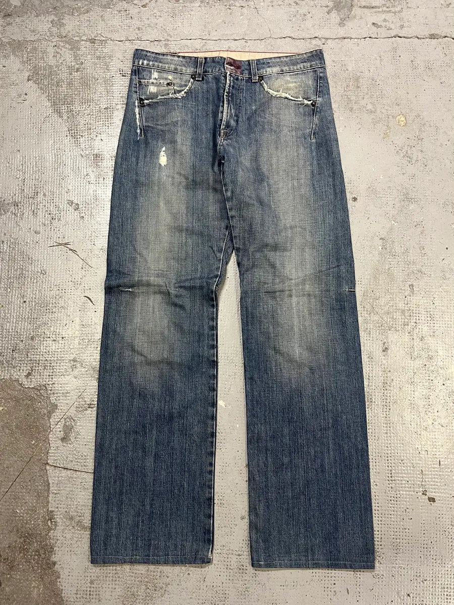 1990s Marithé et François Girbaud Blue Denim Distressed Jeans TkKBygt 3