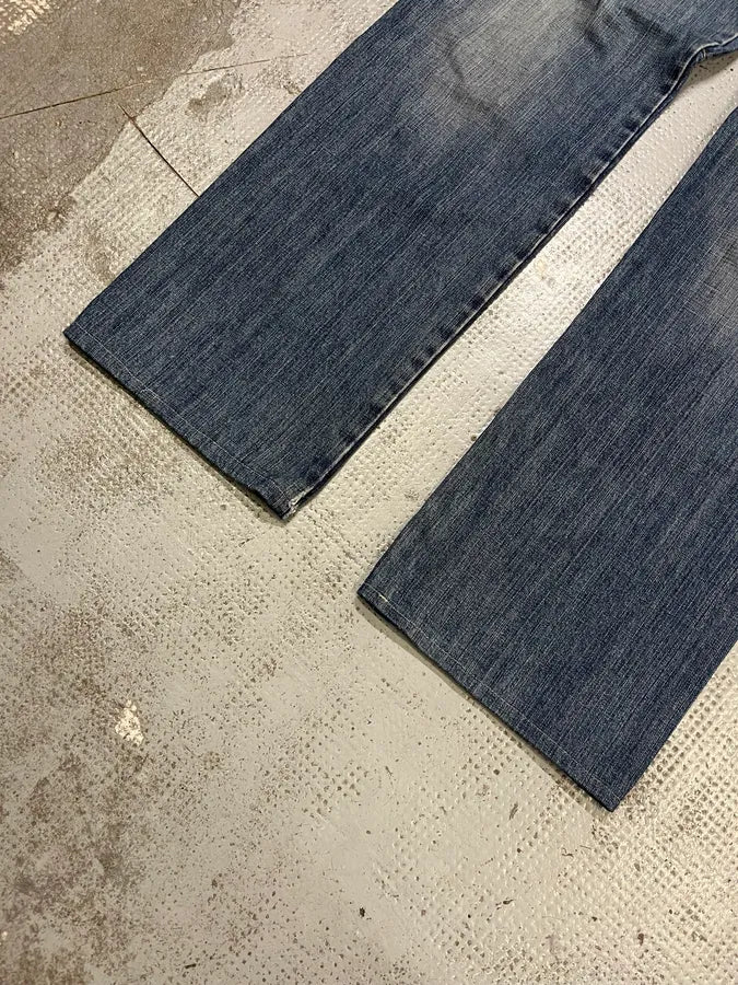 1990s Marithé et François Girbaud Blue Denim Distressed Jeans TkKBygt 7