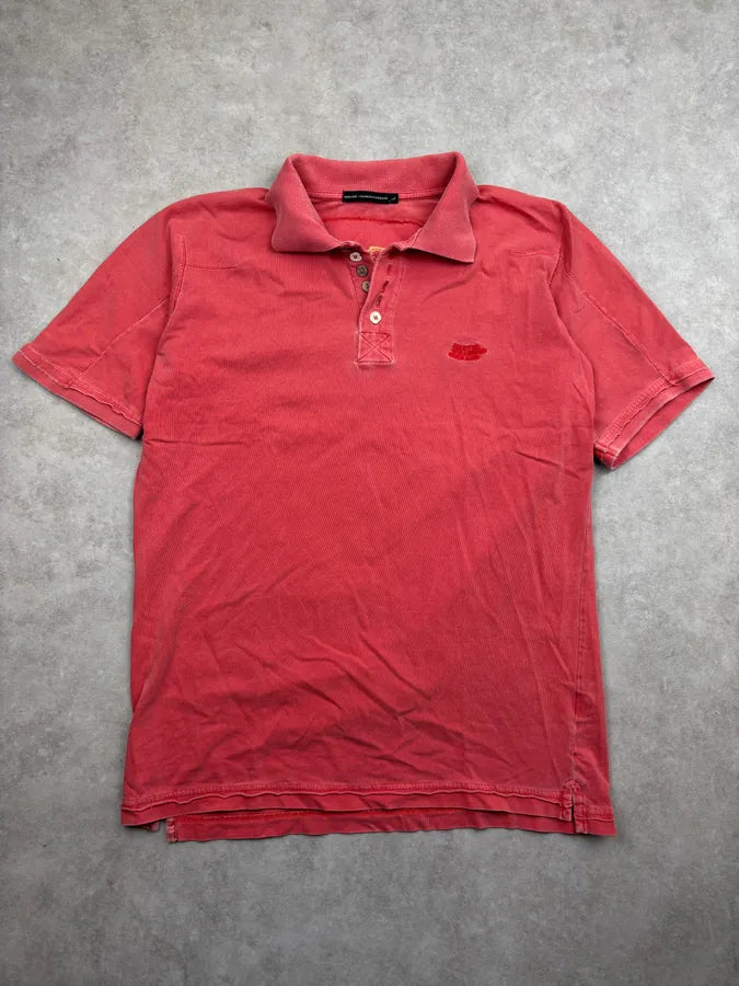 1990s Marithé & François Girbaud Coral Embroidered Polo risqjbV 0