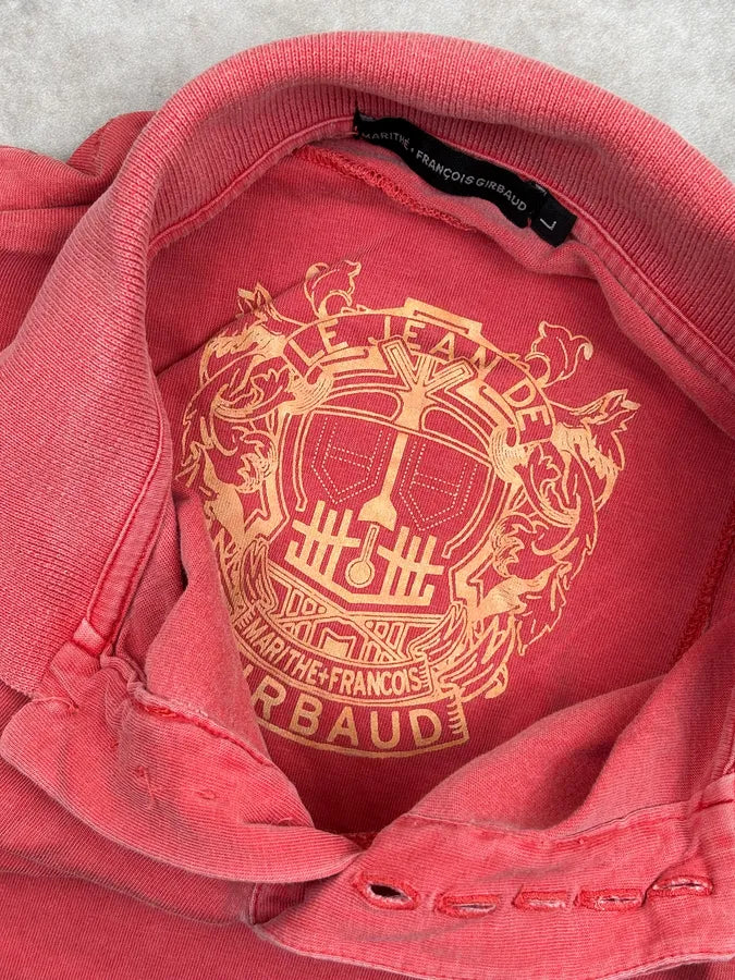 1990s Marithé & François Girbaud Coral Embroidered Polo risqjbV 8