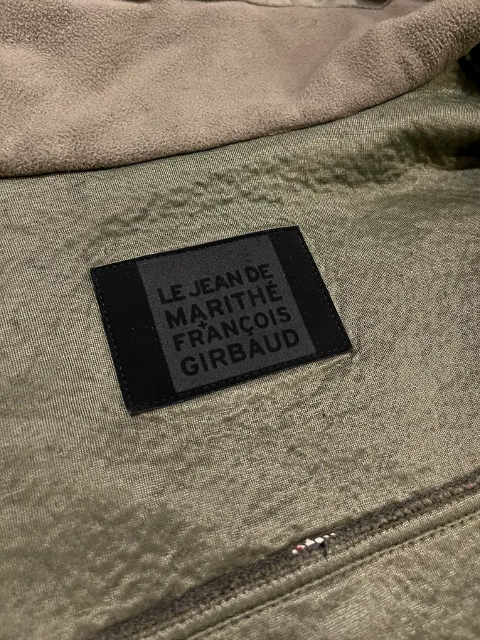 1990s Marithé et François Girbaud Khaki Wool & Denim Sleeves Jacket  ujgayOS 8