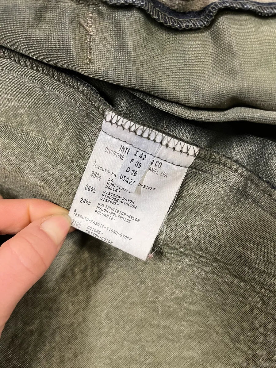 1990s Marithé et François Girbaud Khaki Wool & Denim Sleeves Jacket  ujgayOS 9