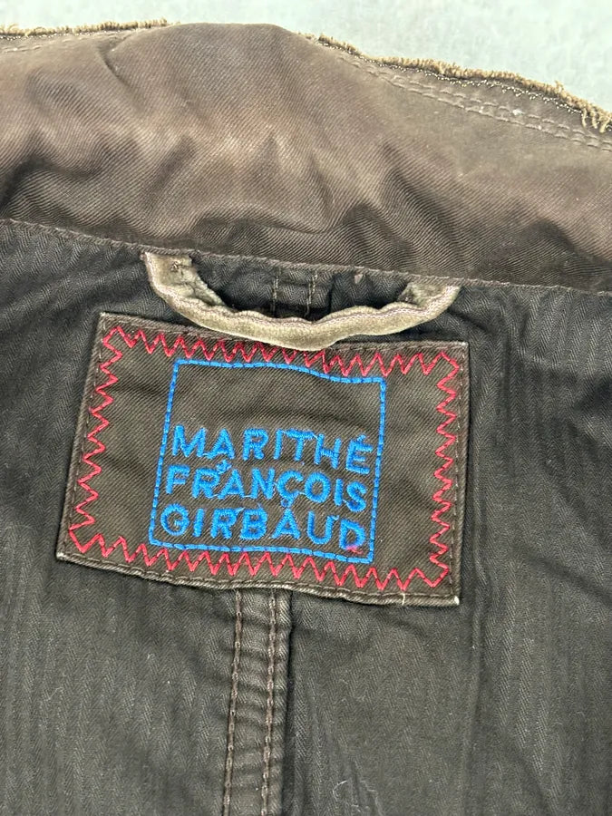 1990s Marithé & François Girbaud Taupe Corduroy Embroidered Multi-Pocket Blazer Jacket fKfGoHq 9