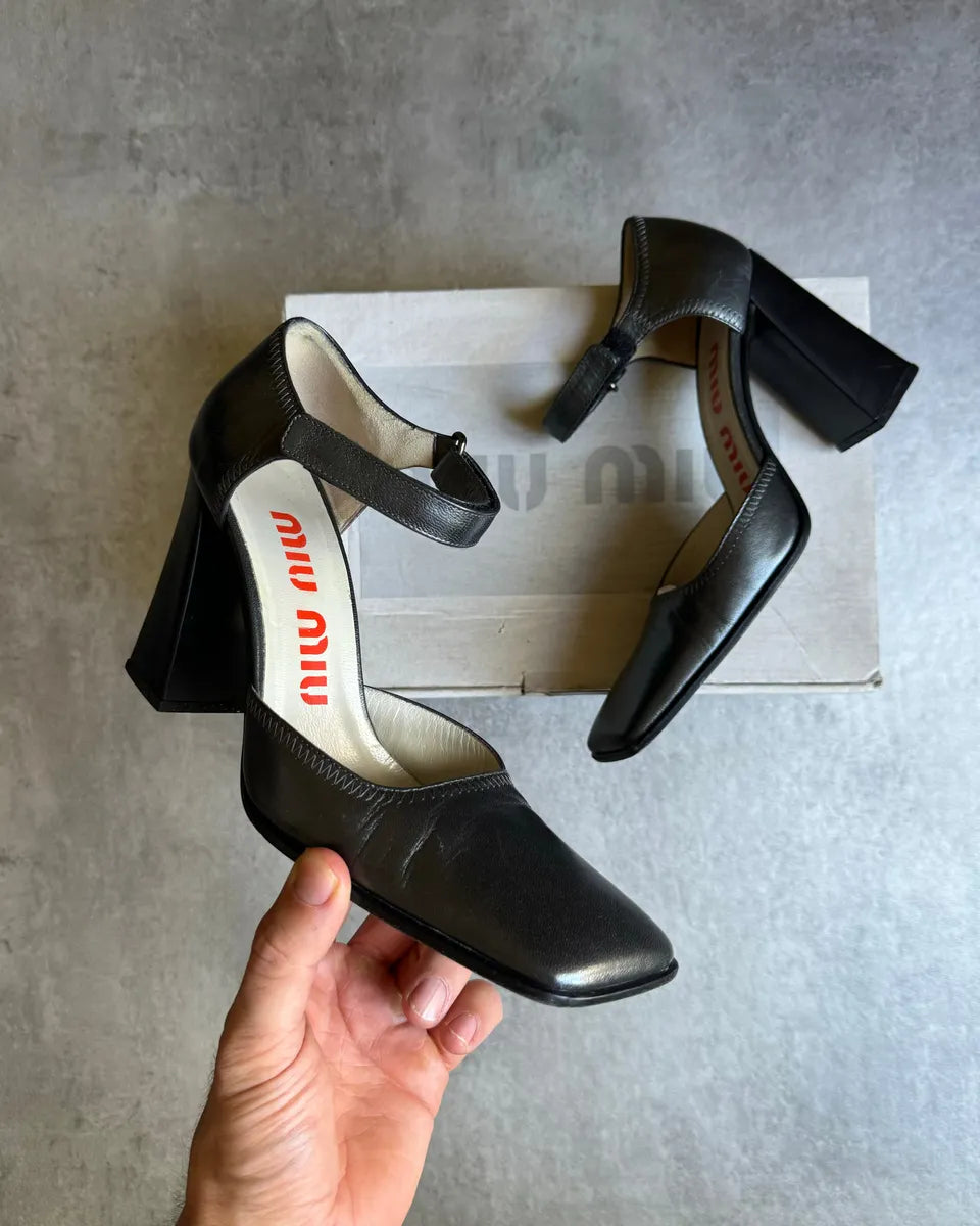 1990s Miu Miu Architectural Block Heels (37.5eu/us5) tpCgHOV 0