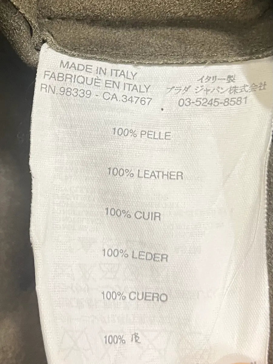 1990s Miu Miu Military Brown Suede Leather Trucker Jacket lKLDNiG 10