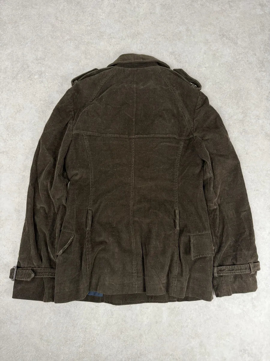 1990s Miu Miu Officer Buttoned Velvet Caban Jacket kDrJNsu 1