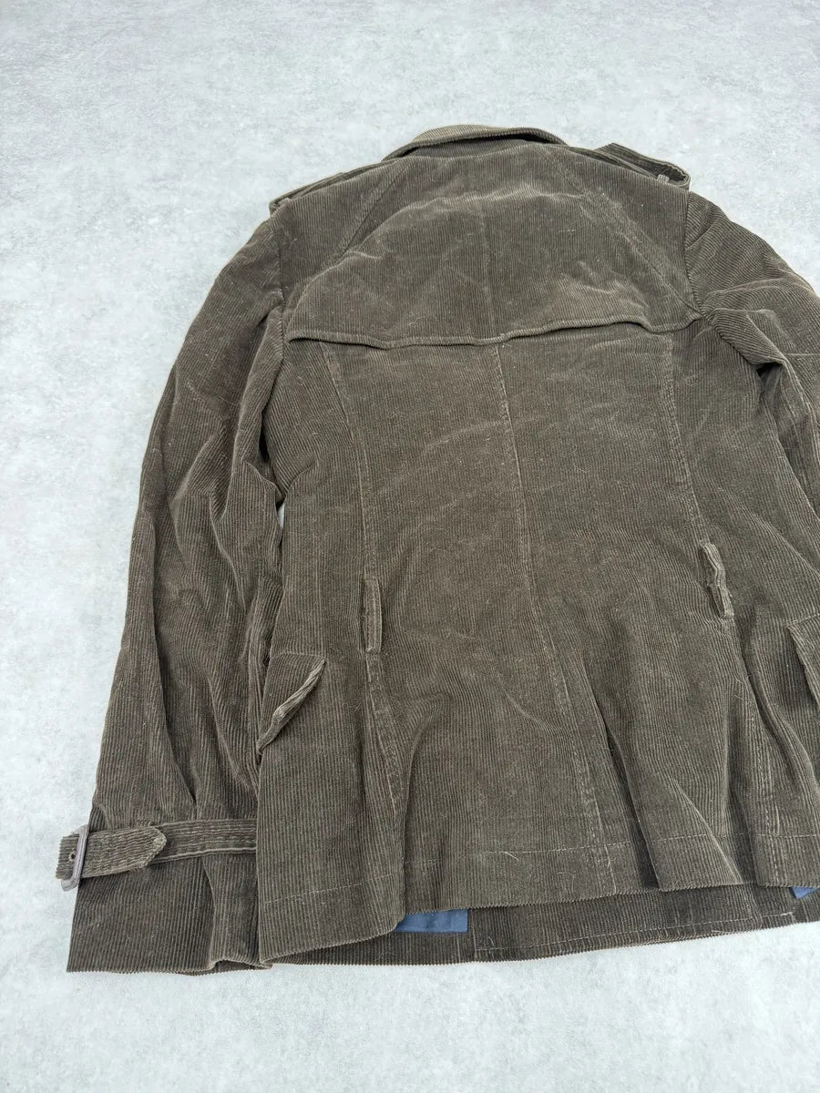 1990s Miu Miu Officer Buttoned Velvet Caban Jacket kDrJNsu 8