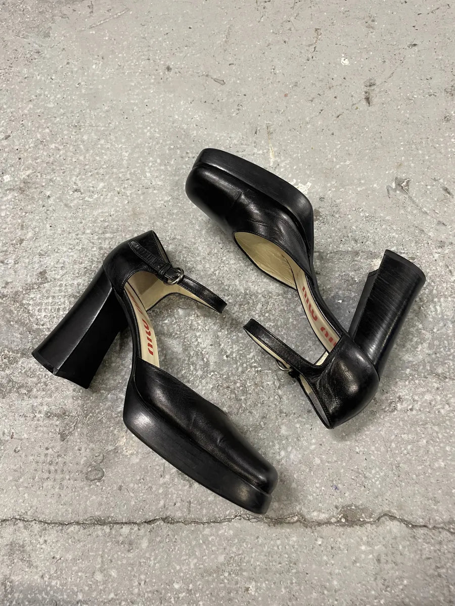 1990s MiuMiu Black Heels Pump (37eu/us5) 5