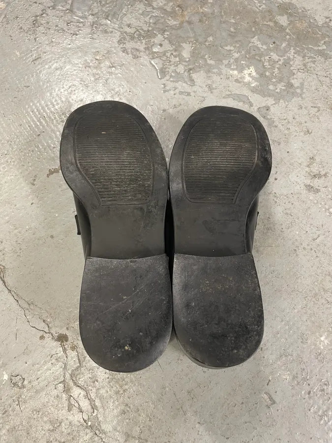 1990s MiuMiu Buckle Black Leather Loafers (39eu/us6.5) 8