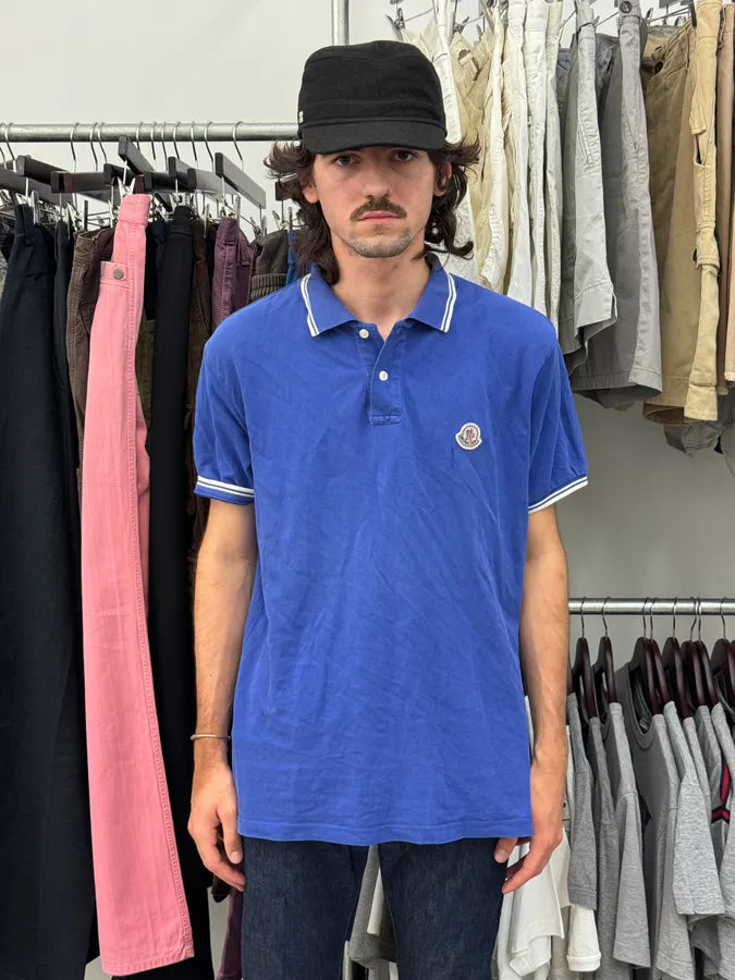 1990s Moncler Classic Blue Polo Shirt izBjJvH 1