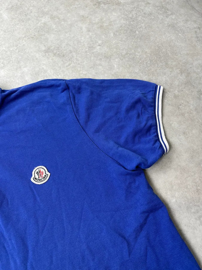 1990s Moncler Classic Blue Polo Shirt izBjJvH 5