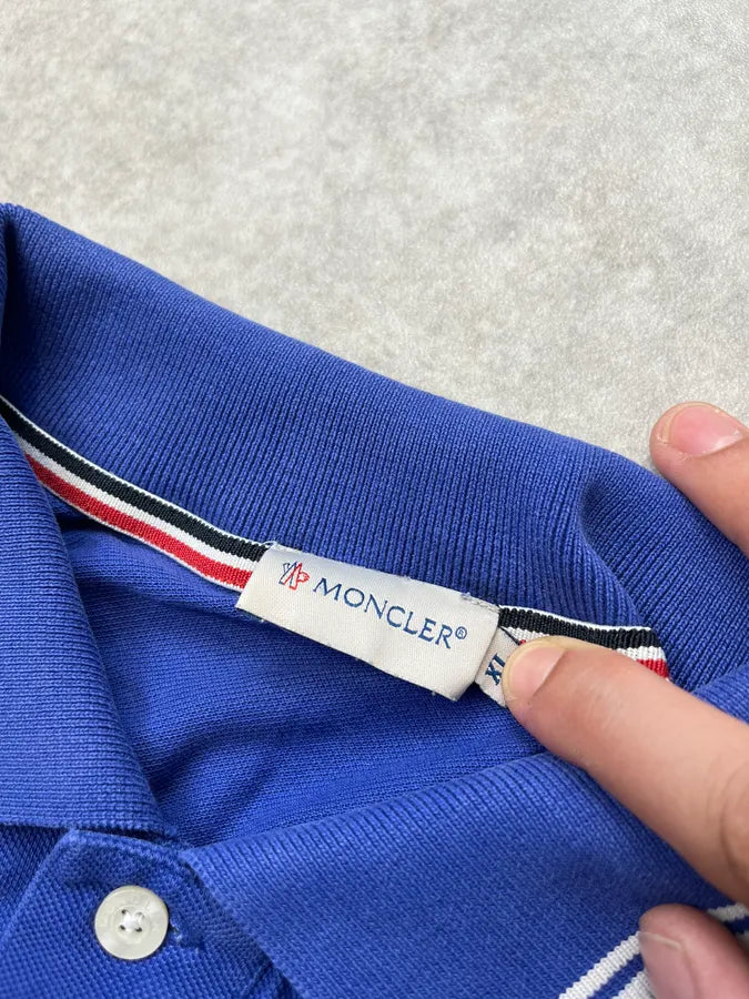 1990s Moncler Classic Blue Polo Shirt izBjJvH 7