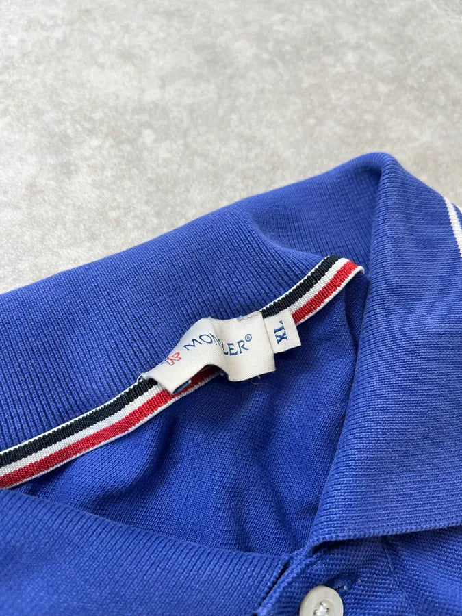 1990s Moncler Classic Blue Polo Shirt izBjJvH 8