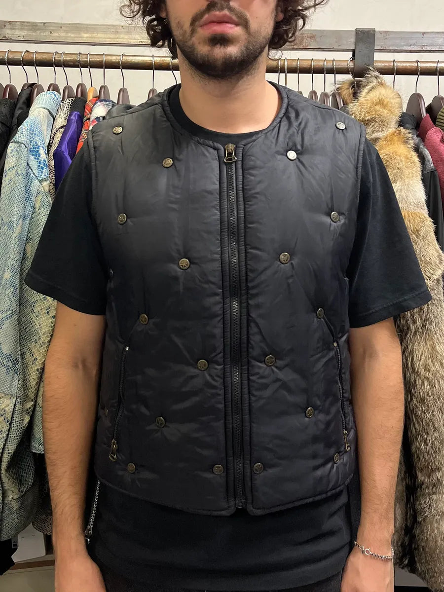 1990s Moschino Black Studded Puffer Vest tXLQLUi 1