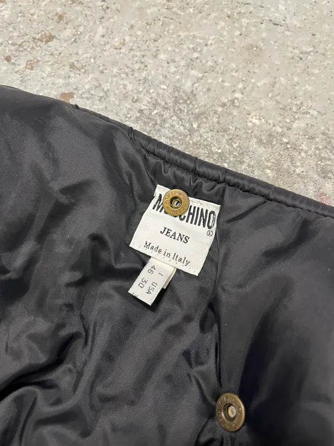 1990s Moschino Black Studded Puffer Vest tXLQLUi 8