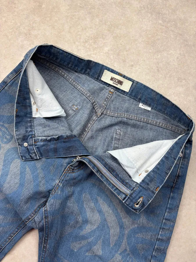 1990s Moschino Blue Denim Peace Cozy Jeans nJZuJDe 9