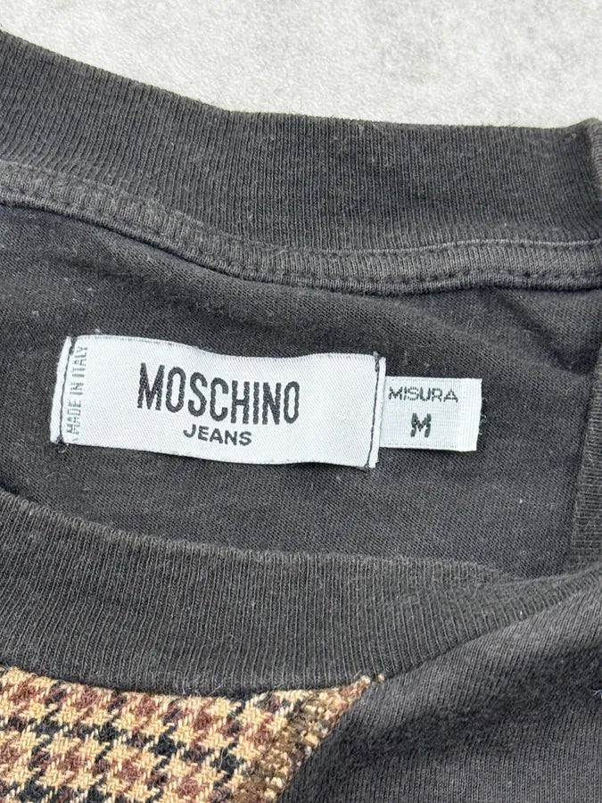 1990s Moschino Brown Cowboy Houndstooth Patches Longsleeve NlIrtAe 8