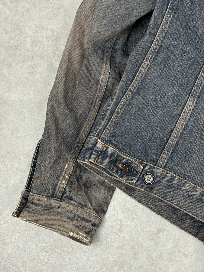 1990s Moschino Faded Blue Grey Denim Jacket DgfSmlS 7