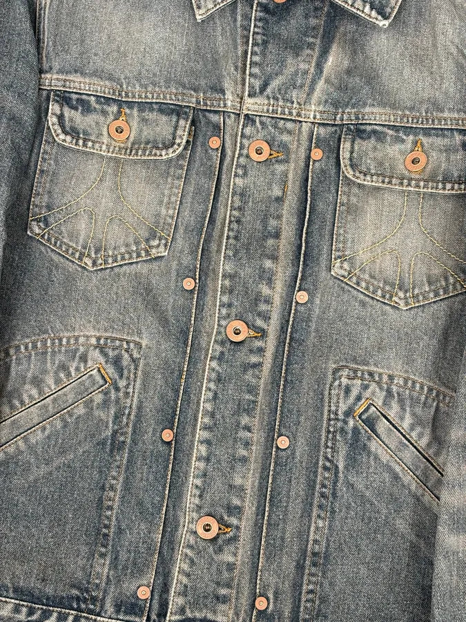 1990s Moschino Faded Blue Grey Denim Jacket DgfSmlS 8