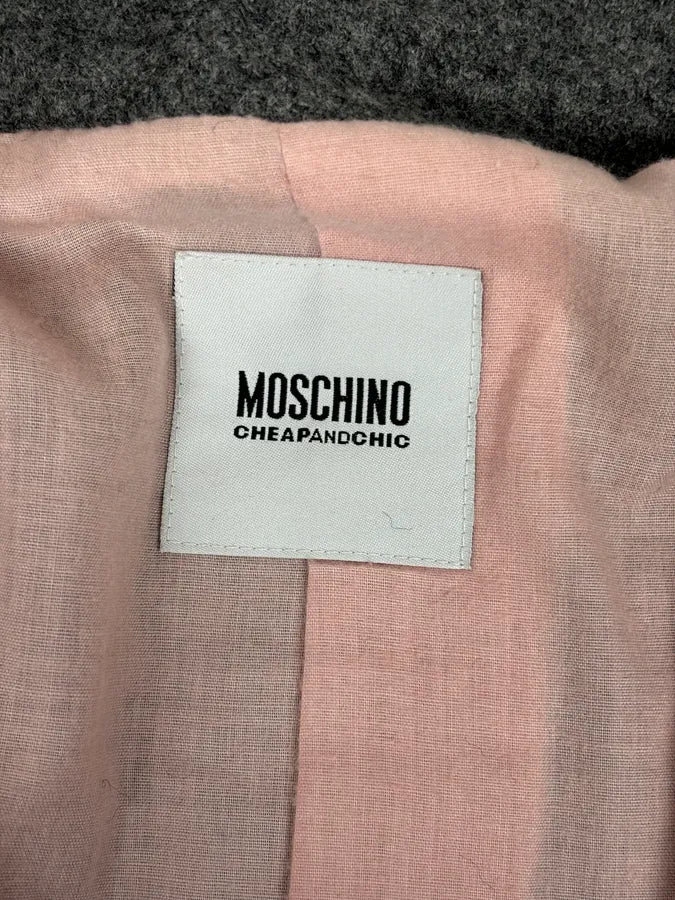 2000s Moschino Grey Officer Buttoned Multi-Pockets Jacket  gLFzLRs 9