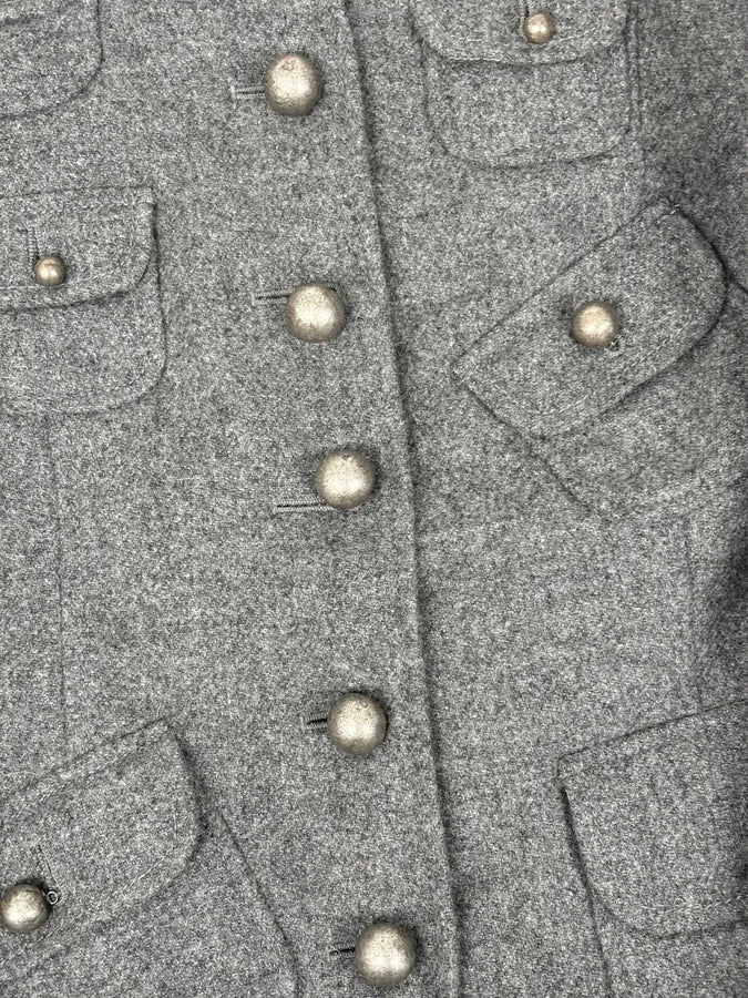 2000s Moschino Grey Officer Buttoned Multi-Pockets Jacket  gLFzLRs 7