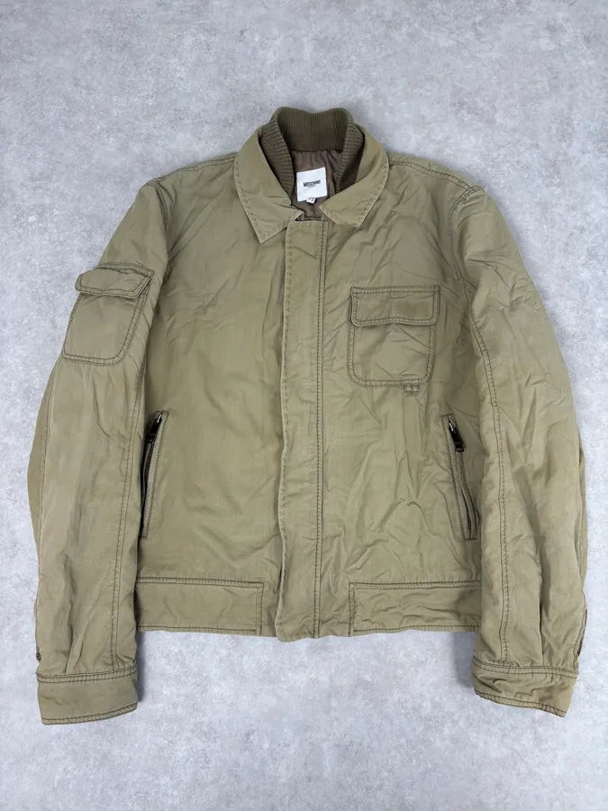2000s Moschino Khaki Bomber Jacket Nylon Cargo Pocket  JldGFxv 2