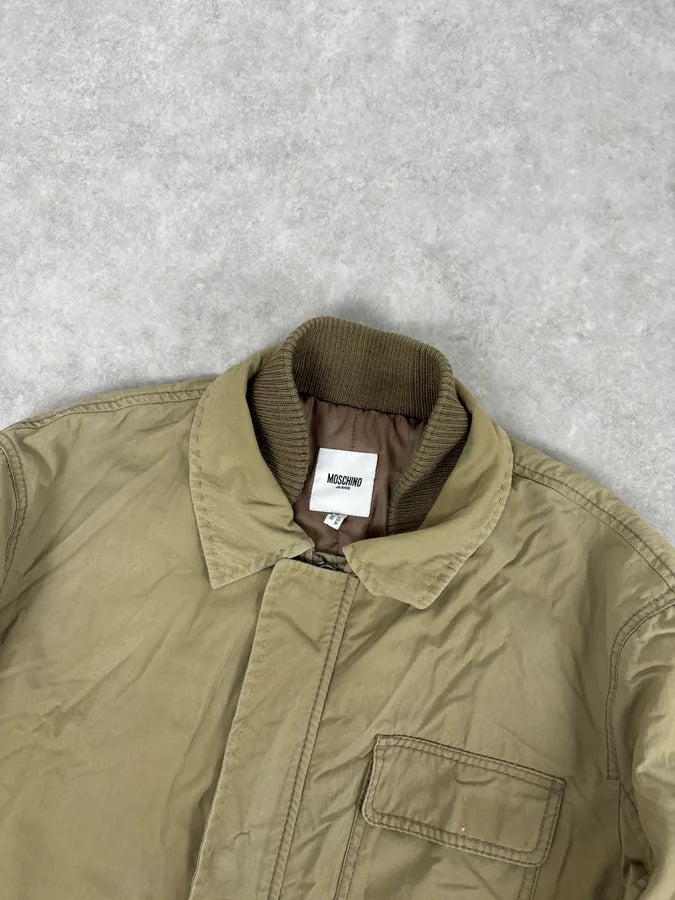 2000s Moschino Khaki Bomber Jacket Nylon Cargo Pocket  JldGFxv 4