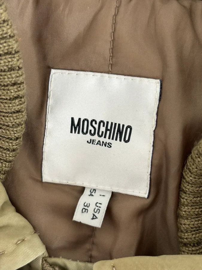 2000s Moschino Khaki Bomber Jacket Nylon Cargo Pocket  JldGFxv 8
