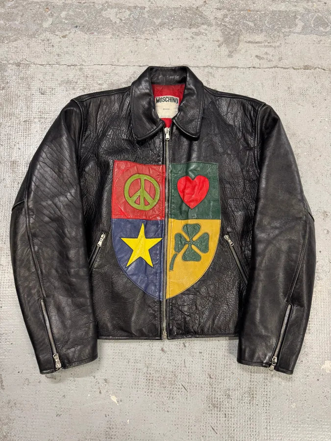 1990s Moschino Premium Black Leather Jacket SMFugJB 0