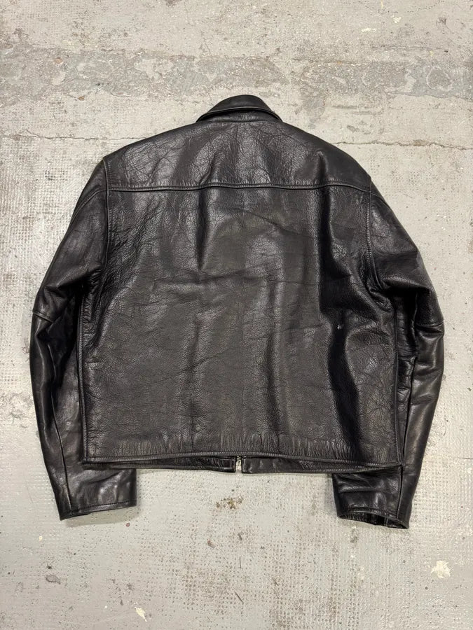 1990s Moschino Premium Black Leather Jacket SMFugJB 3