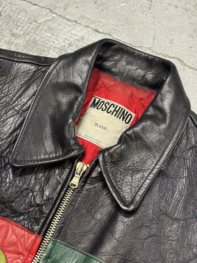 1990s Moschino Premium Black Leather Jacket SMFugJB 4